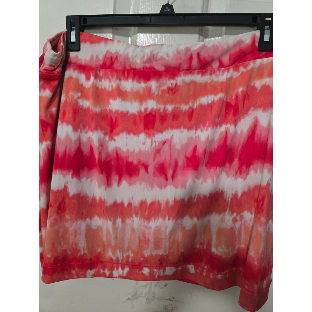 Weekends by Chico's Pink Orange Tie Dye Skort Pockets Size 3 (16) - Picture 2 of 4